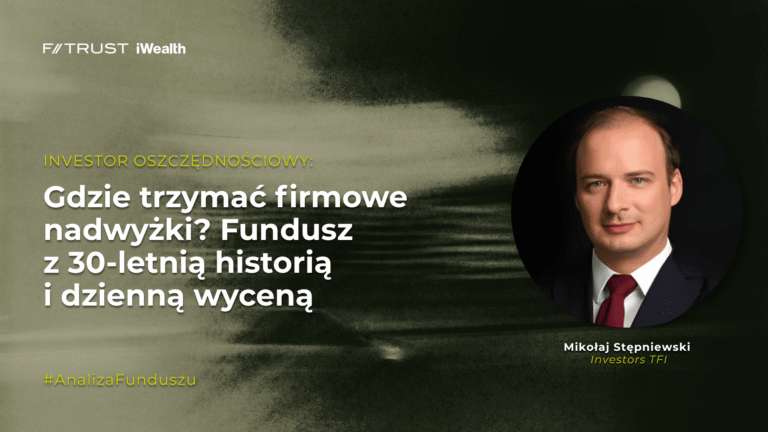 Okładka wpisu zawierającego webinar na temat funduszu Investor oszczędnościowy. Grafika dekoracyjna.